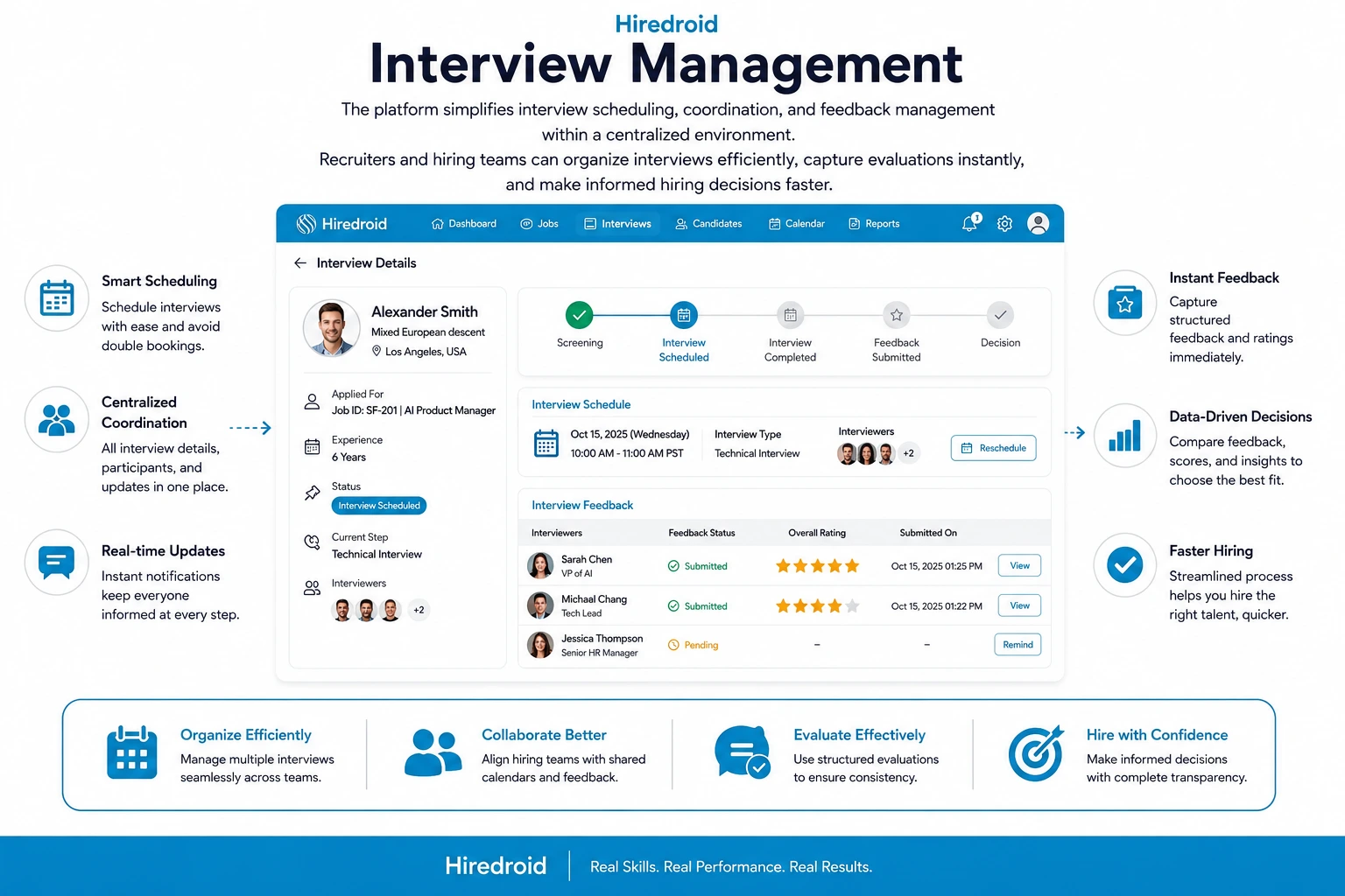 Interview management interface